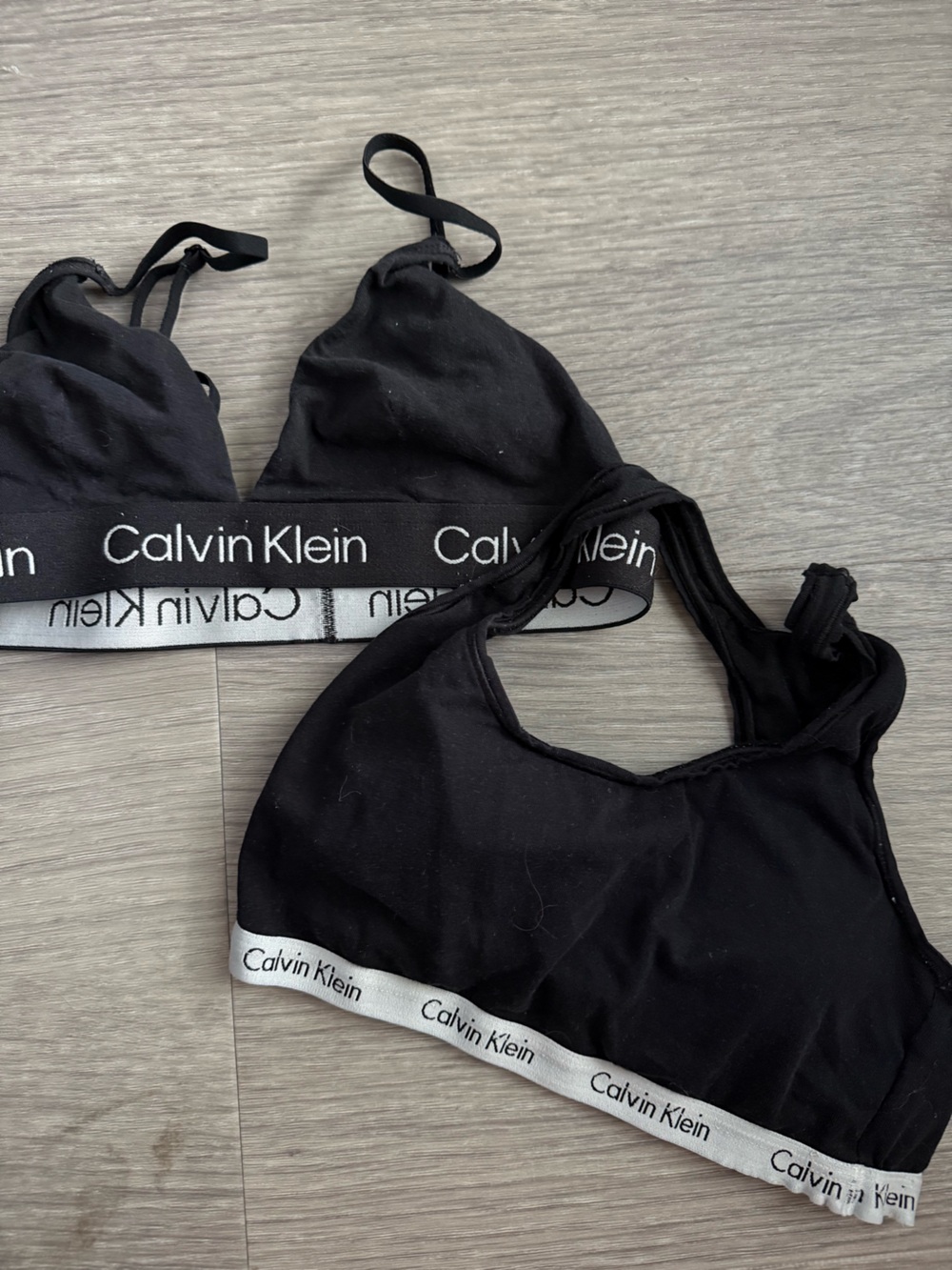 Calvin Klein black bra's set of 2